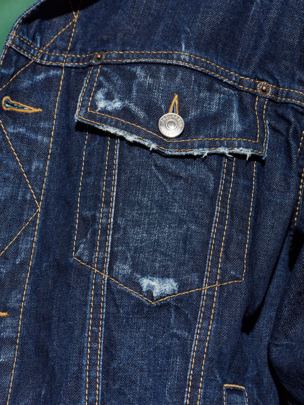 DSQUARED2 Gerafeld denim jack met logo Blauw
