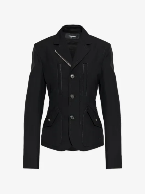 DSQUARED2 multi-pocket wool blazer