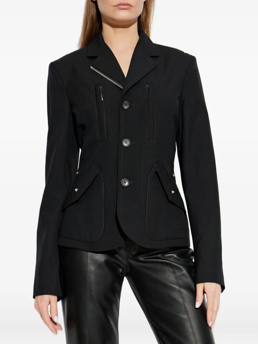 DSQUARED2 Wollen blazer met meerdere zakken Zwart