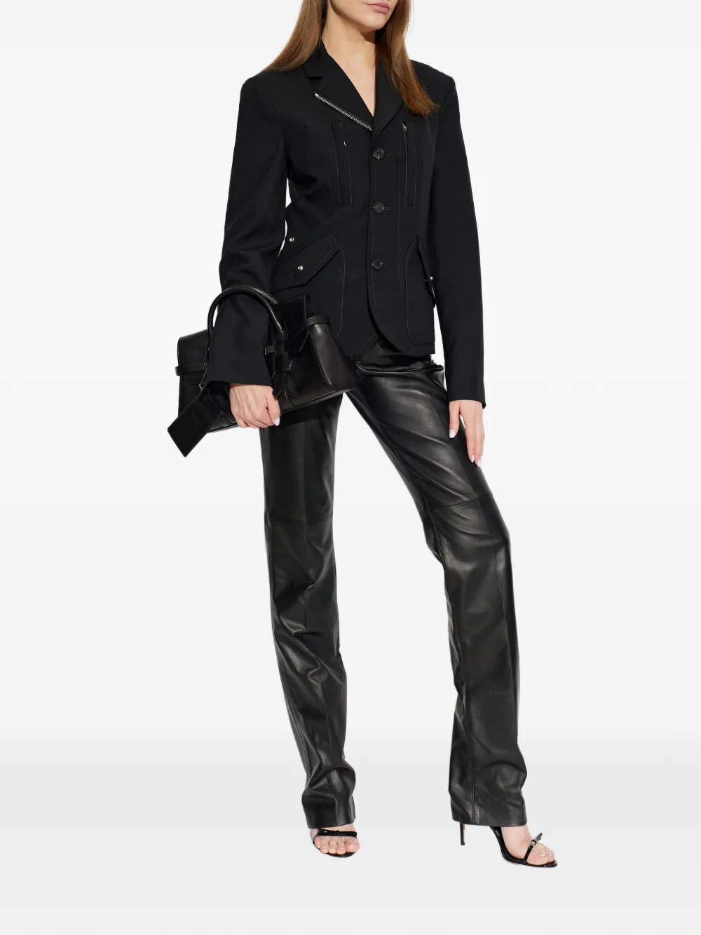 DSQUARED2 Wollen blazer met meerdere zakken Zwart