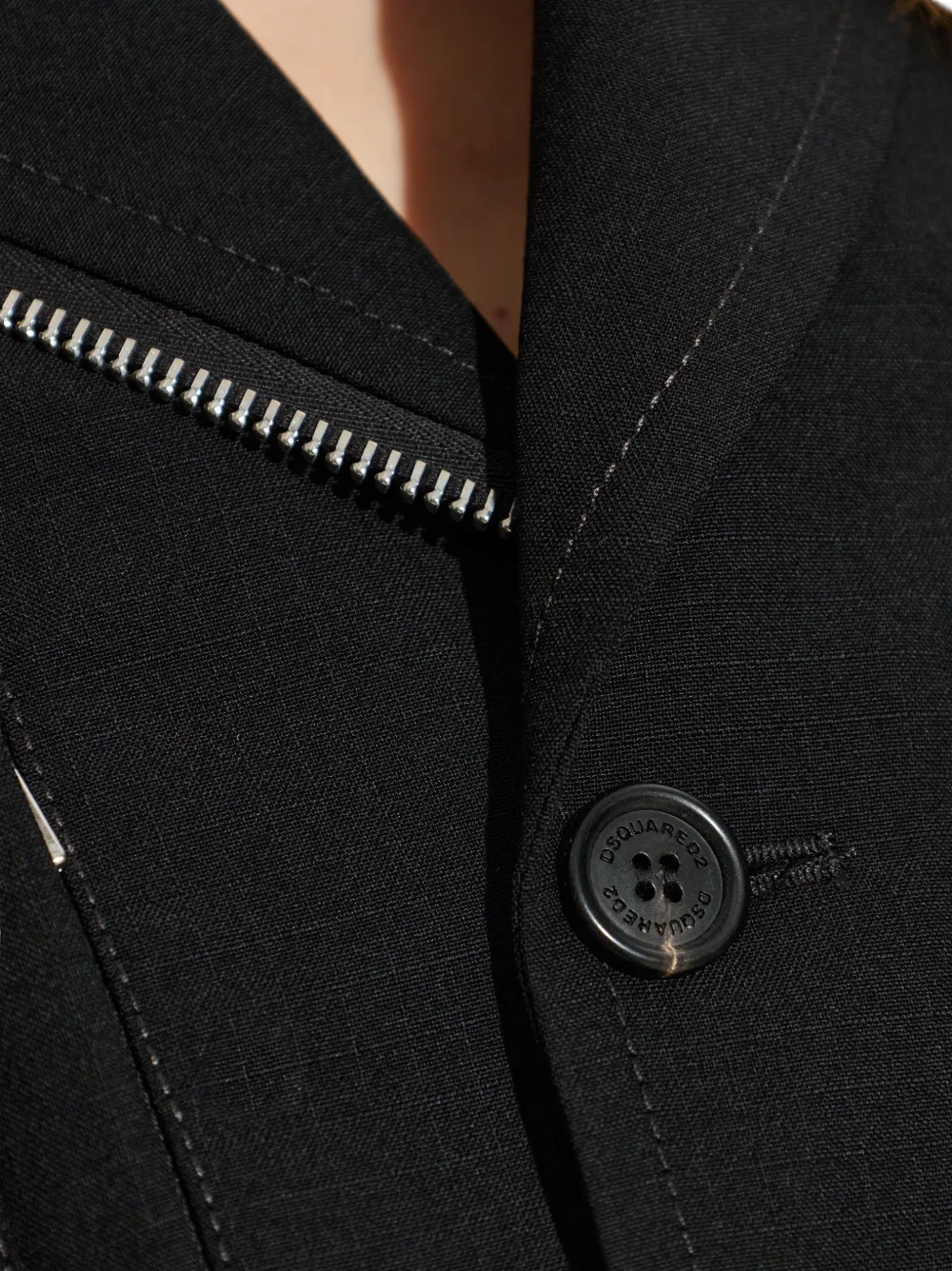 DSQUARED2 Wollen blazer met meerdere zakken Zwart