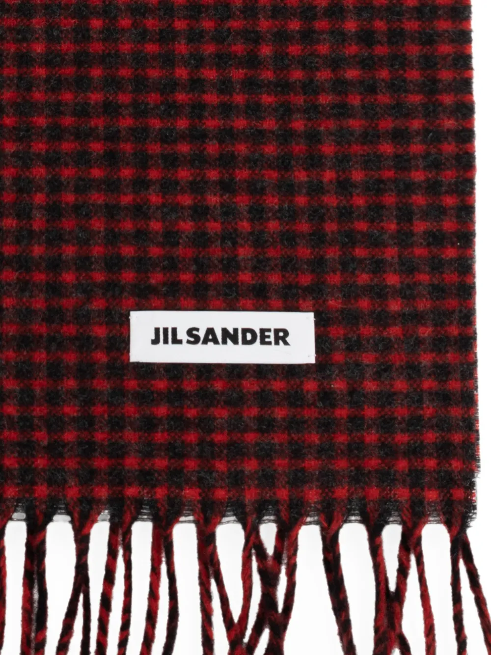 Jil Sander Geruite sjaal Rood