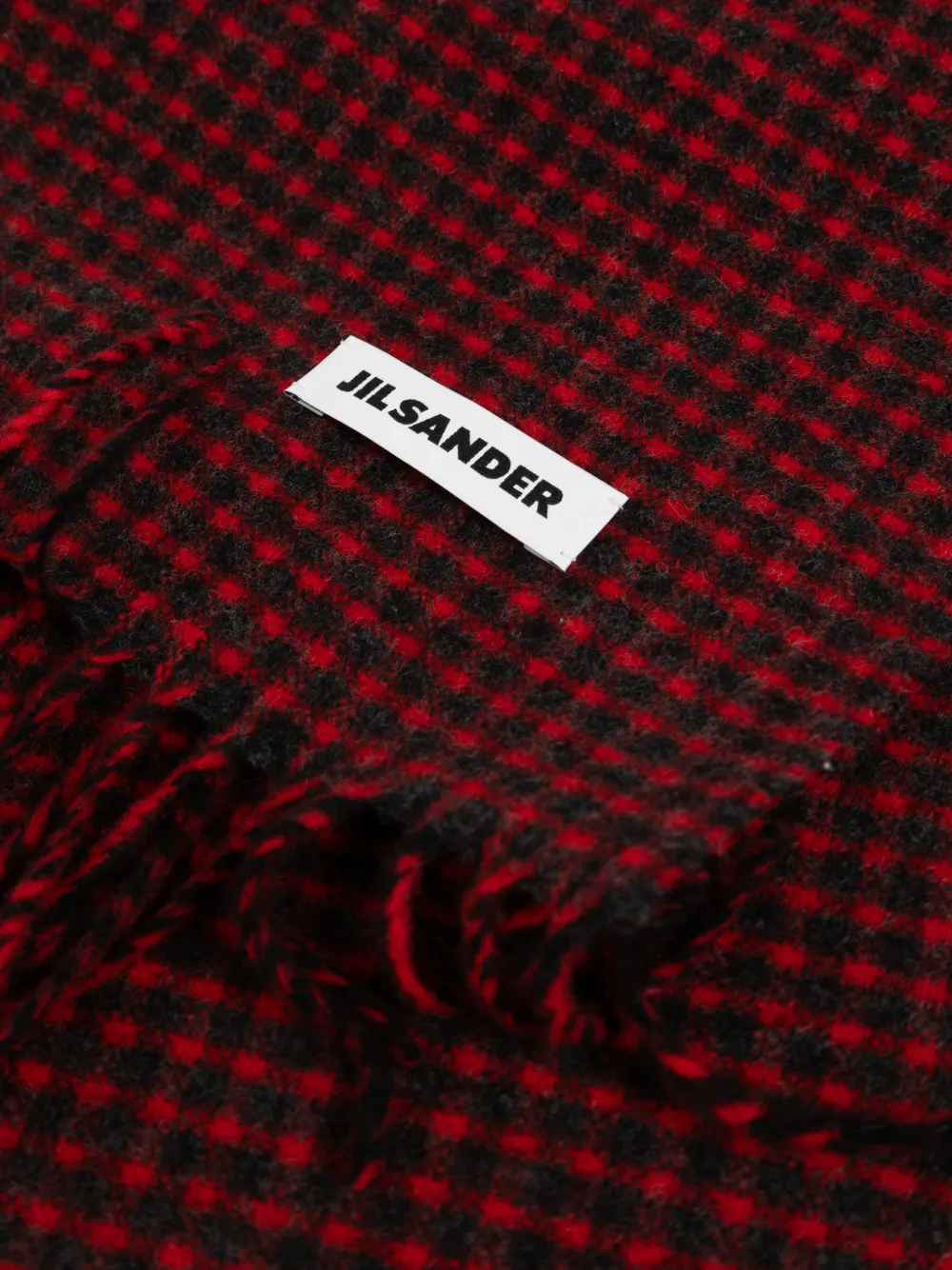 Jil Sander Geruite sjaal Rood