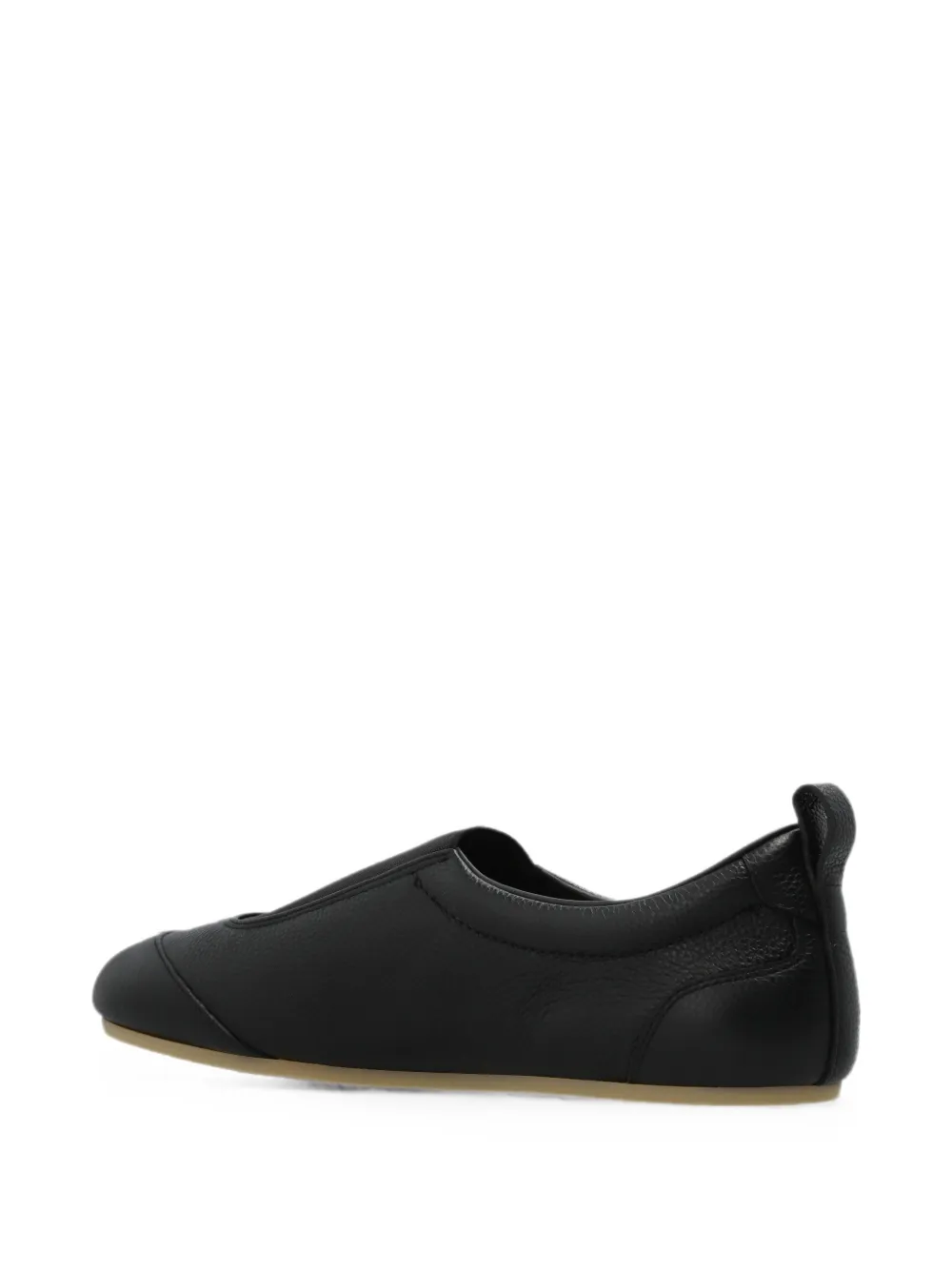 Jil Sander Etage grainy leather slip-on sneakers Zwart