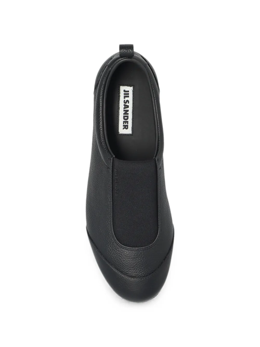 Jil Sander Etage grainy leather slip-on sneakers Zwart