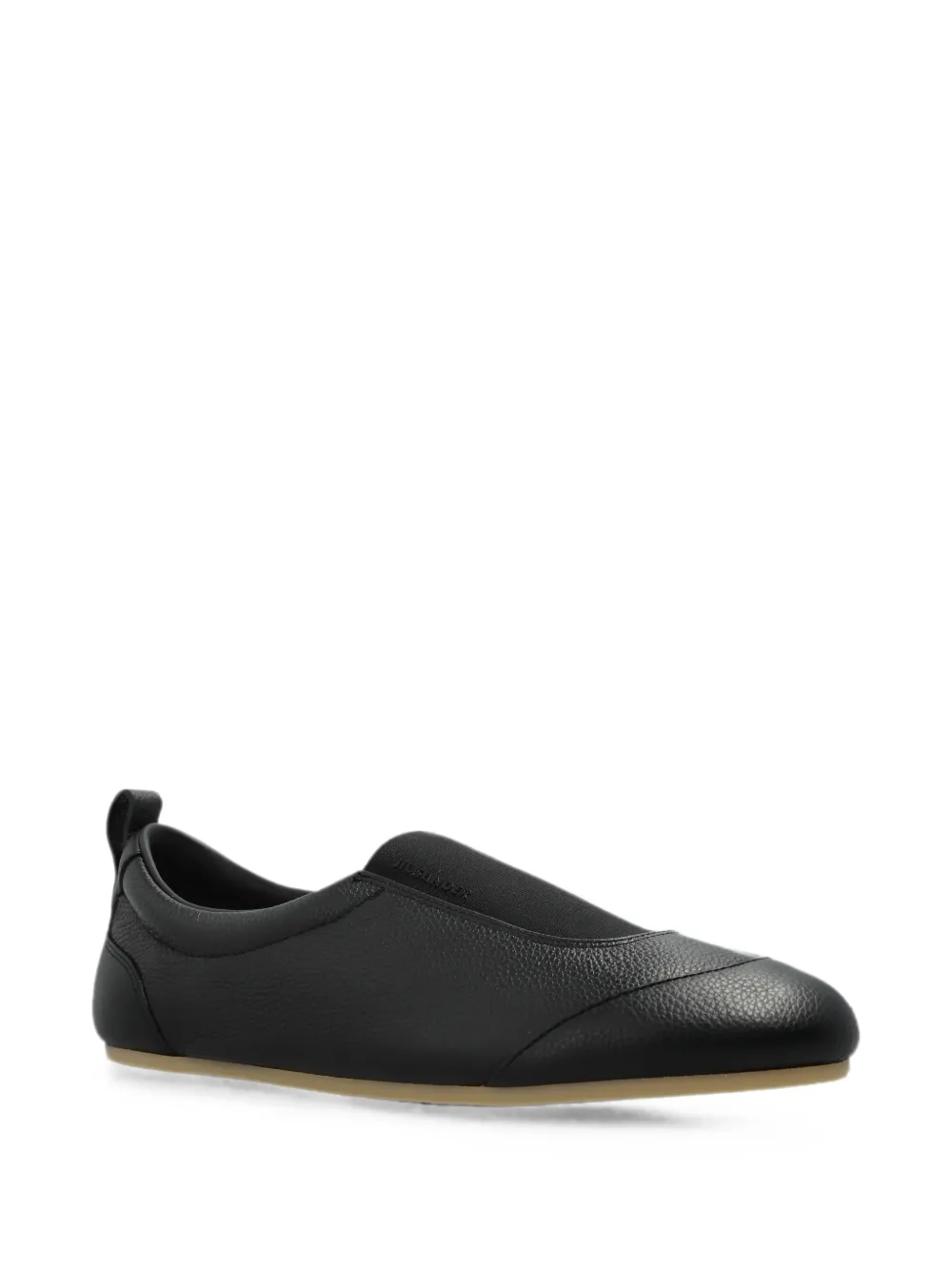 Jil Sander Etage grainy leather slip-on sneakers Zwart