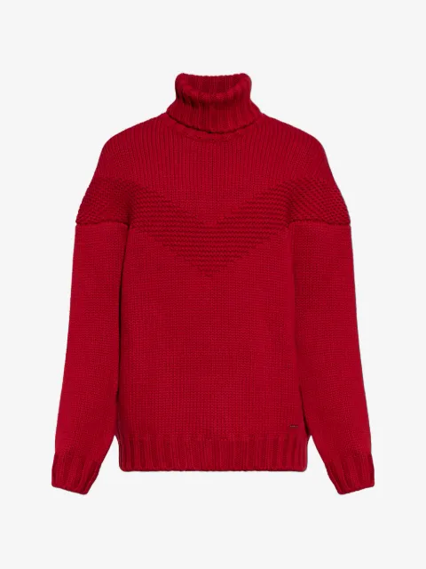 DSQUARED2 roll-neck chevron-knit sweater