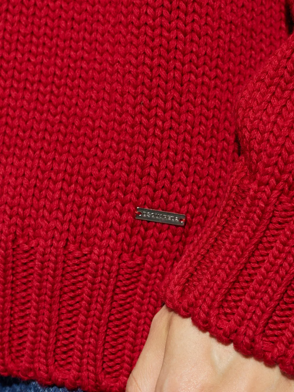 DSQUARED2 Gebreide sjaal met chevron streep Rood