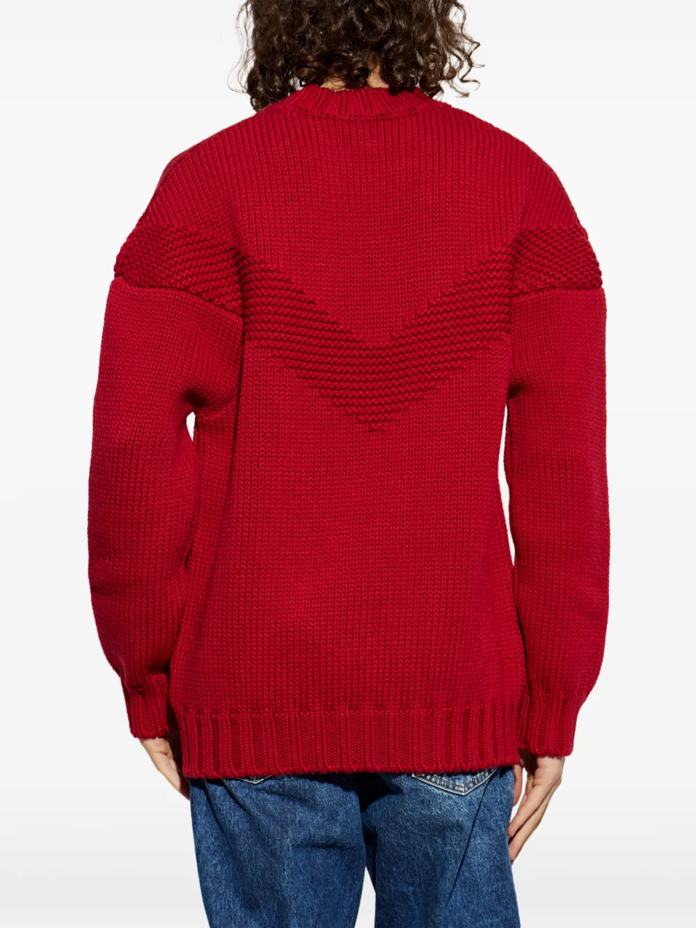 DSQUARED2 Gebreide sjaal met chevron streep Rood