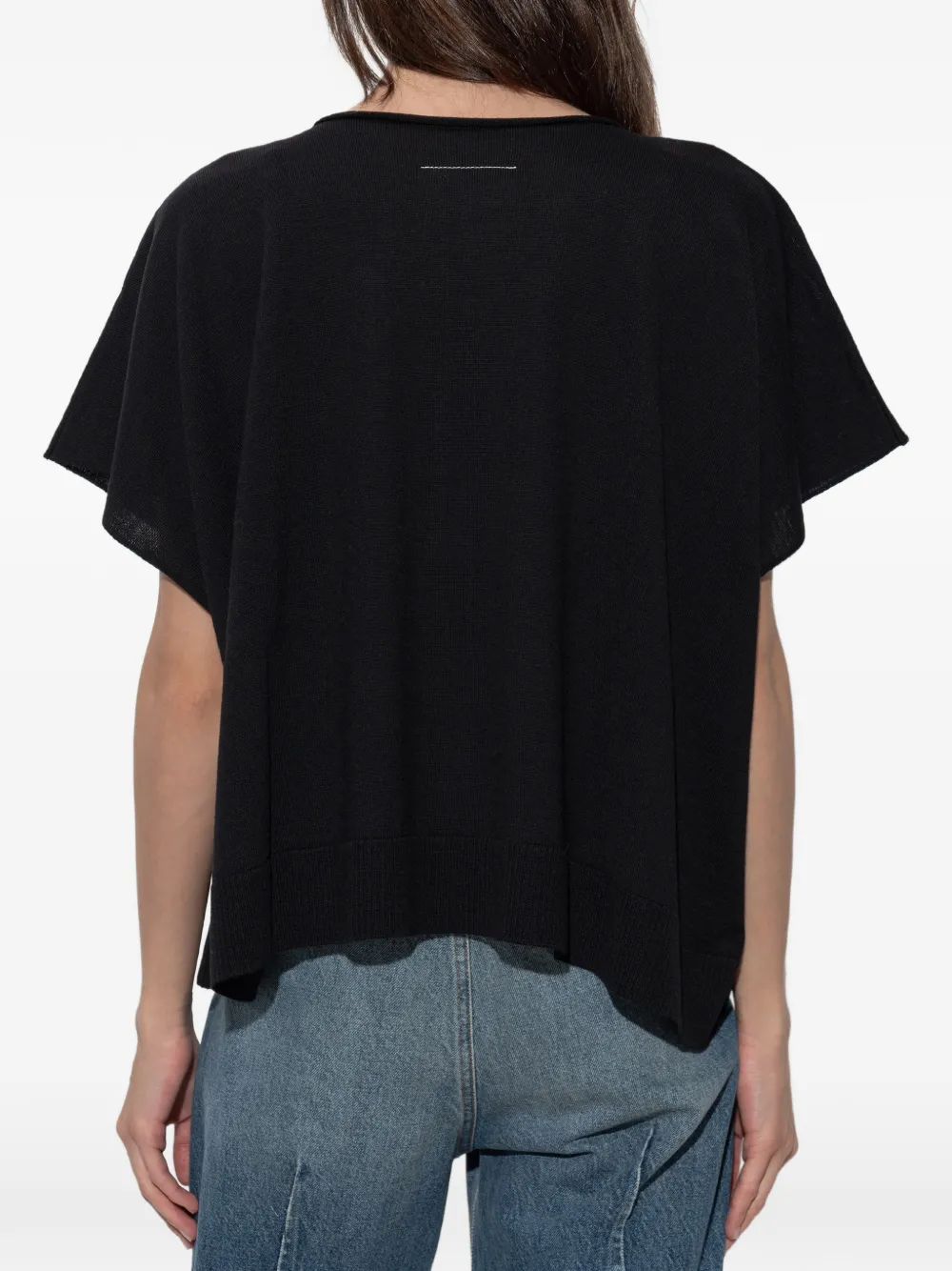 MM6 Maison Margiela logoprint oversized top Zwart
