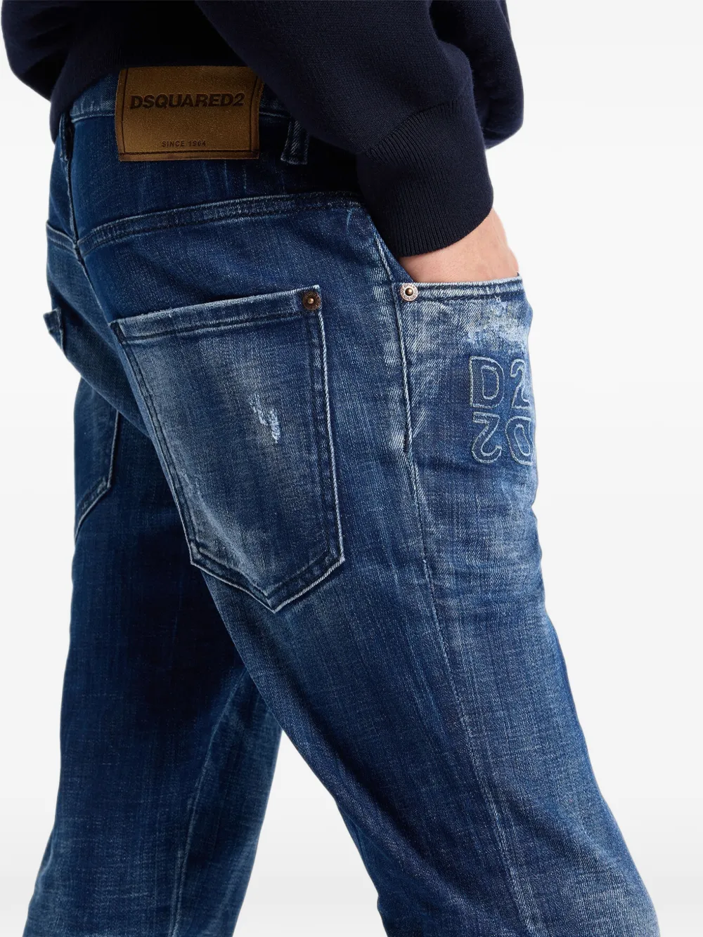 DSQUARED2 Dark Milky Way skater jeans Blauw