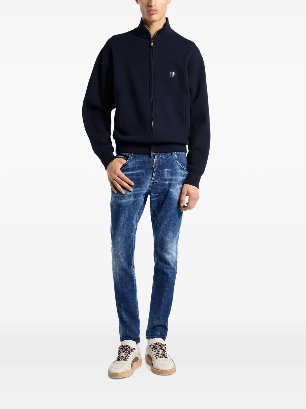 DSQUARED2 Dark Milky Way skater jeans Blauw