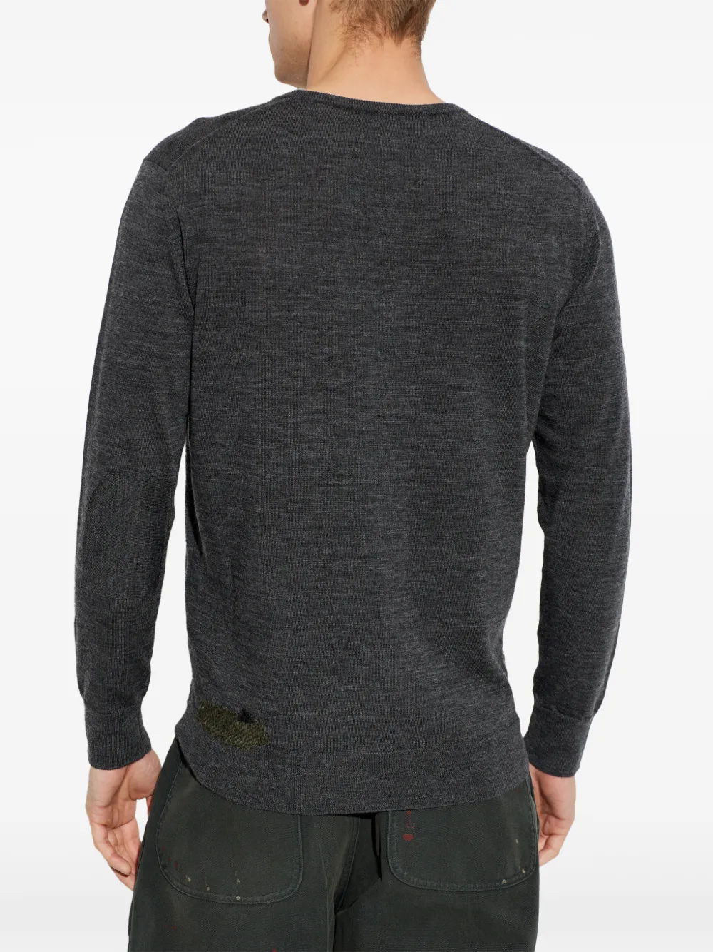 Maison Margiela T-shirt met gerafeld effect en lange mouwen Grijs