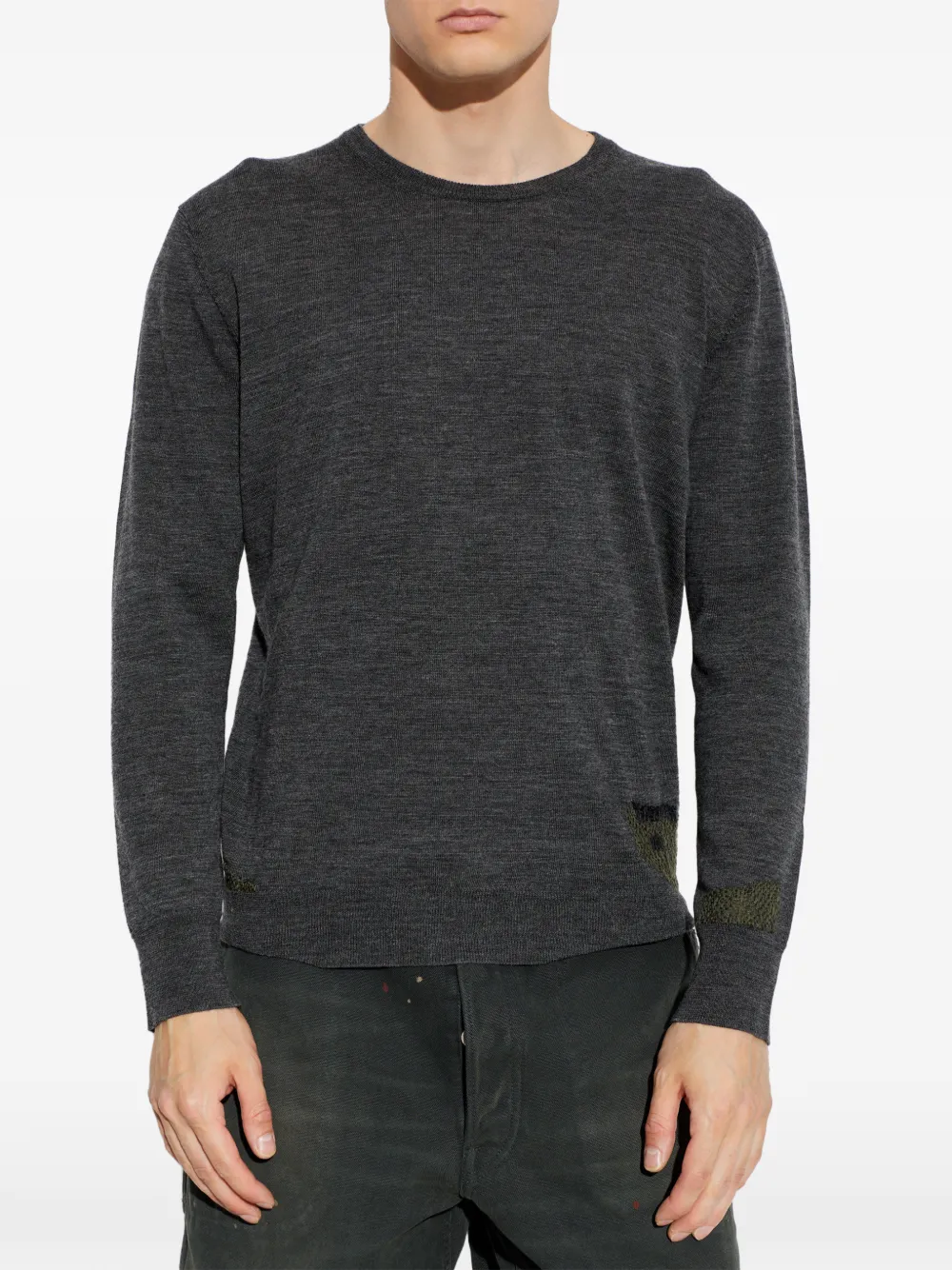 Maison Margiela T-shirt met gerafeld effect en lange mouwen Grijs