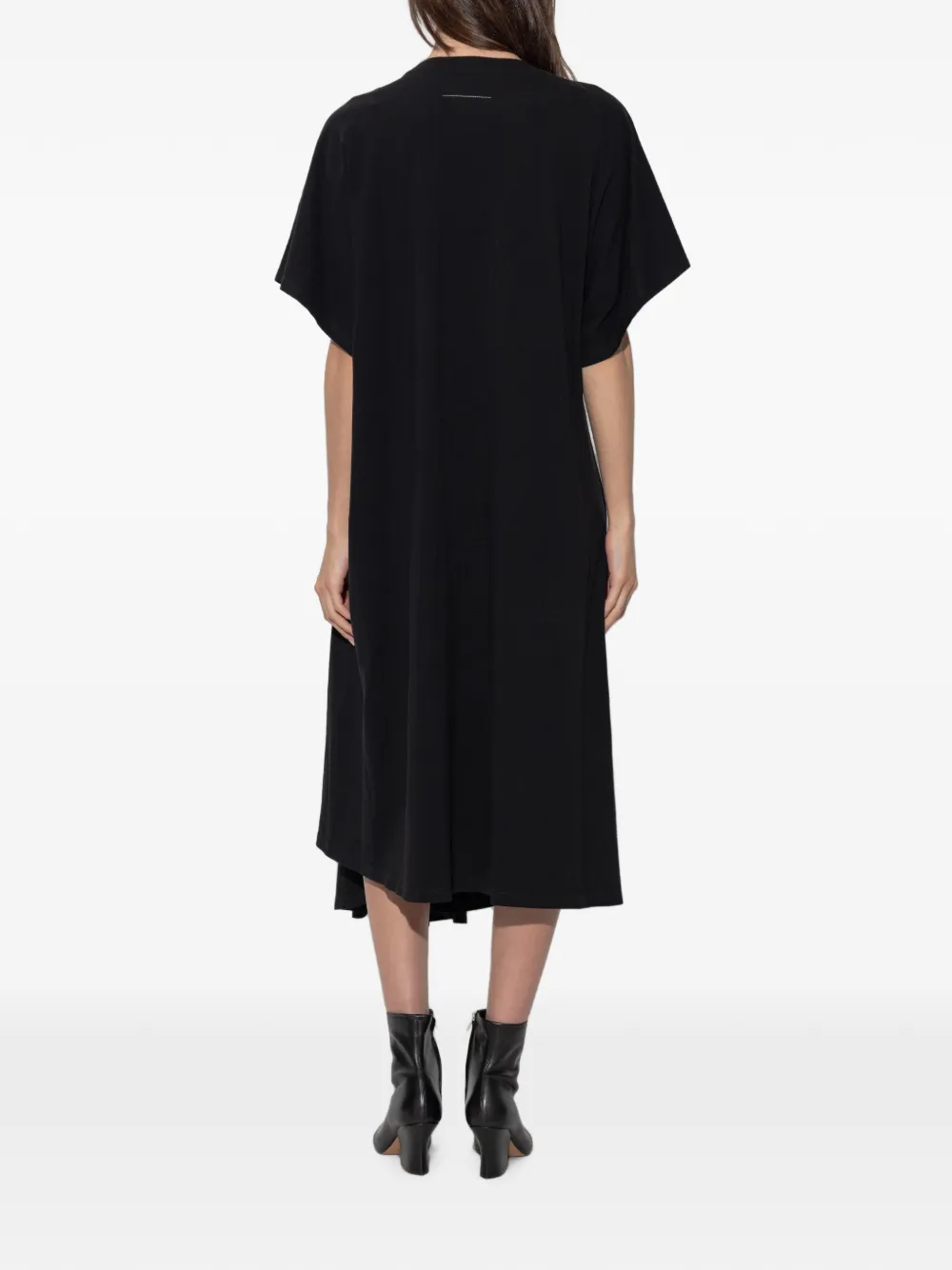 MM6 Maison Margiela Gesmockte jurk met logopatch Zwart