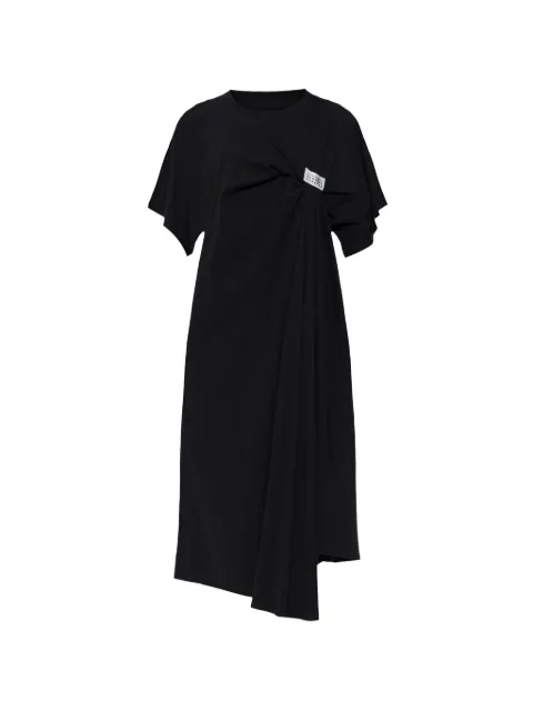 MM6 Maison Margiela robe froncée à patch logo