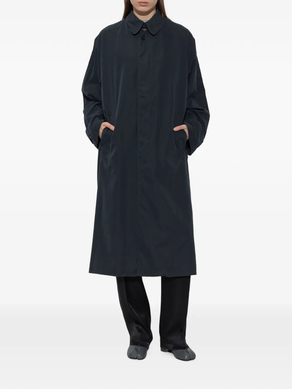 Maison Margiela Jas met verborgen sluiting en zak Blauw