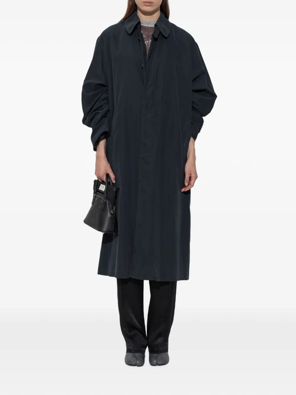 Maison Margiela Jas met verborgen sluiting en zak Blauw
