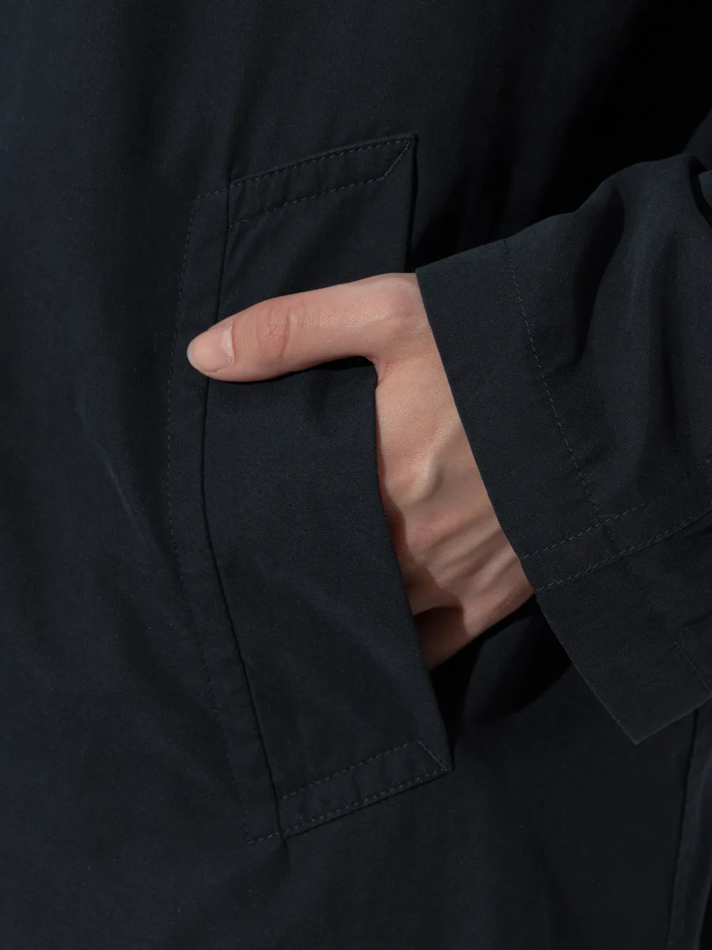 Maison Margiela Jas met verborgen sluiting en zak Blauw