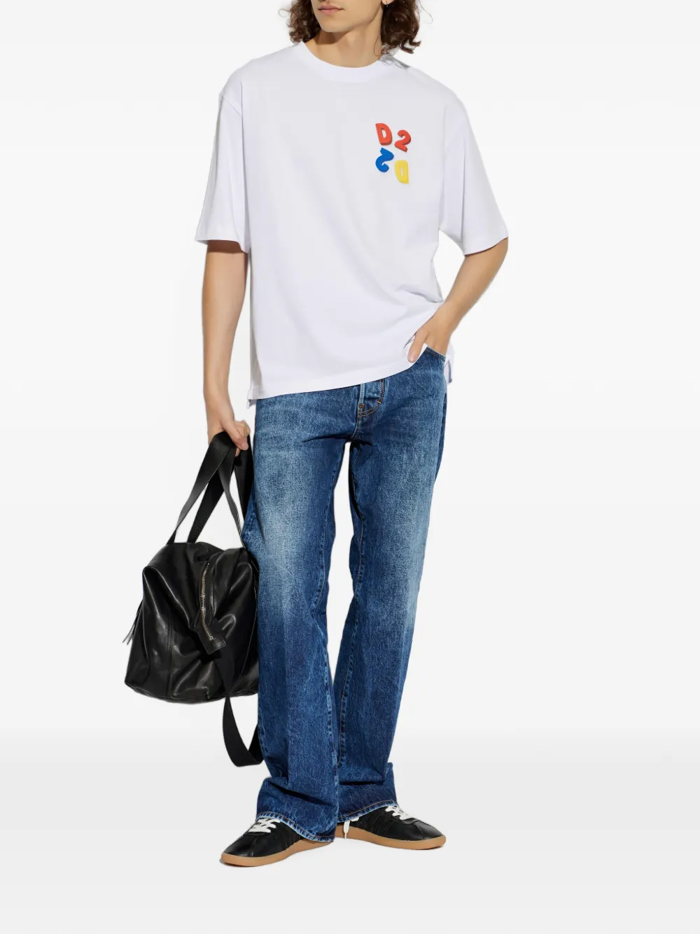 DSQUARED2 T-shirt met logopatch Wit