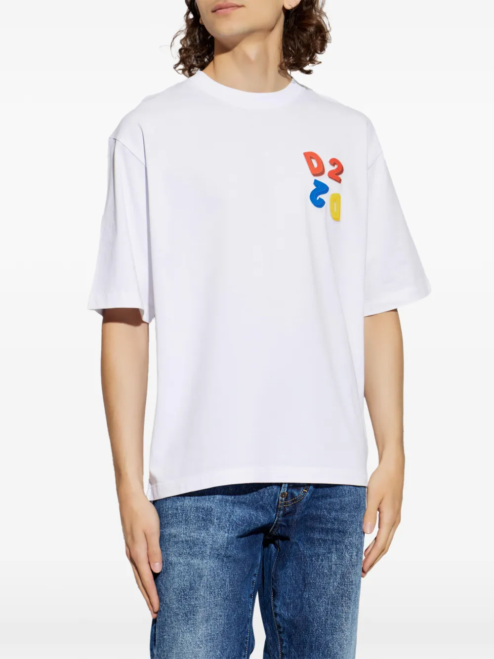 DSQUARED2 T-shirt met logopatch Wit