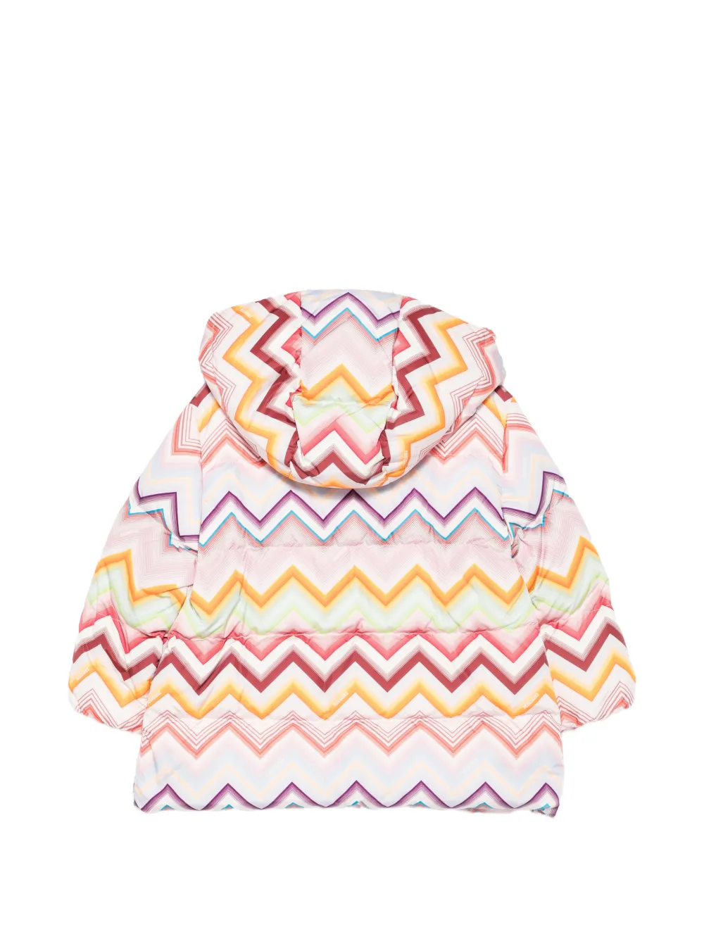 Missoni Kids Gewatteerd jack met zigzag-print en rits Roze
