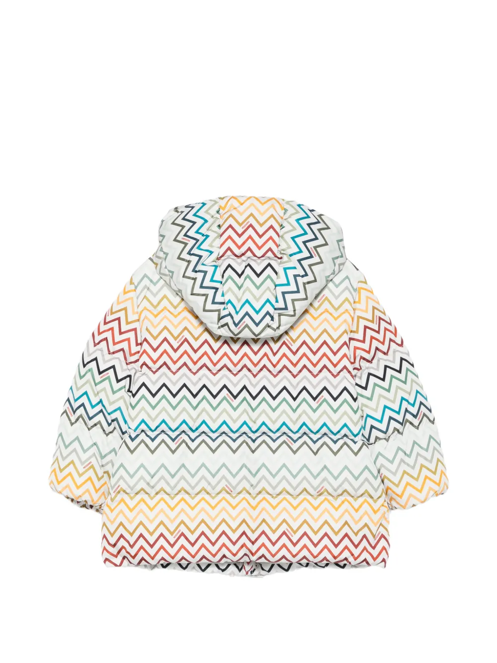 Missoni Kids Gewatteerd jack met zigzag-print en rits Wit