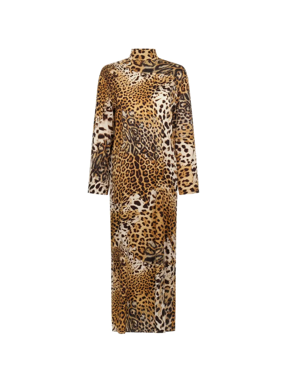 Roberto Cavalli leopard-print high-neck dress - Toni neutri