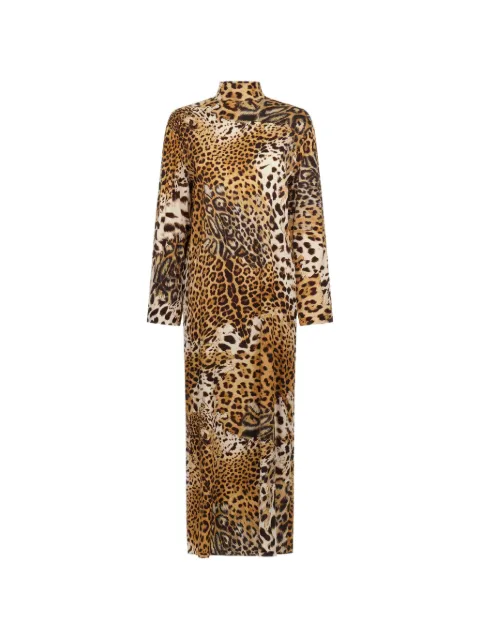 Roberto Cavalli leopard-print high-neck dress