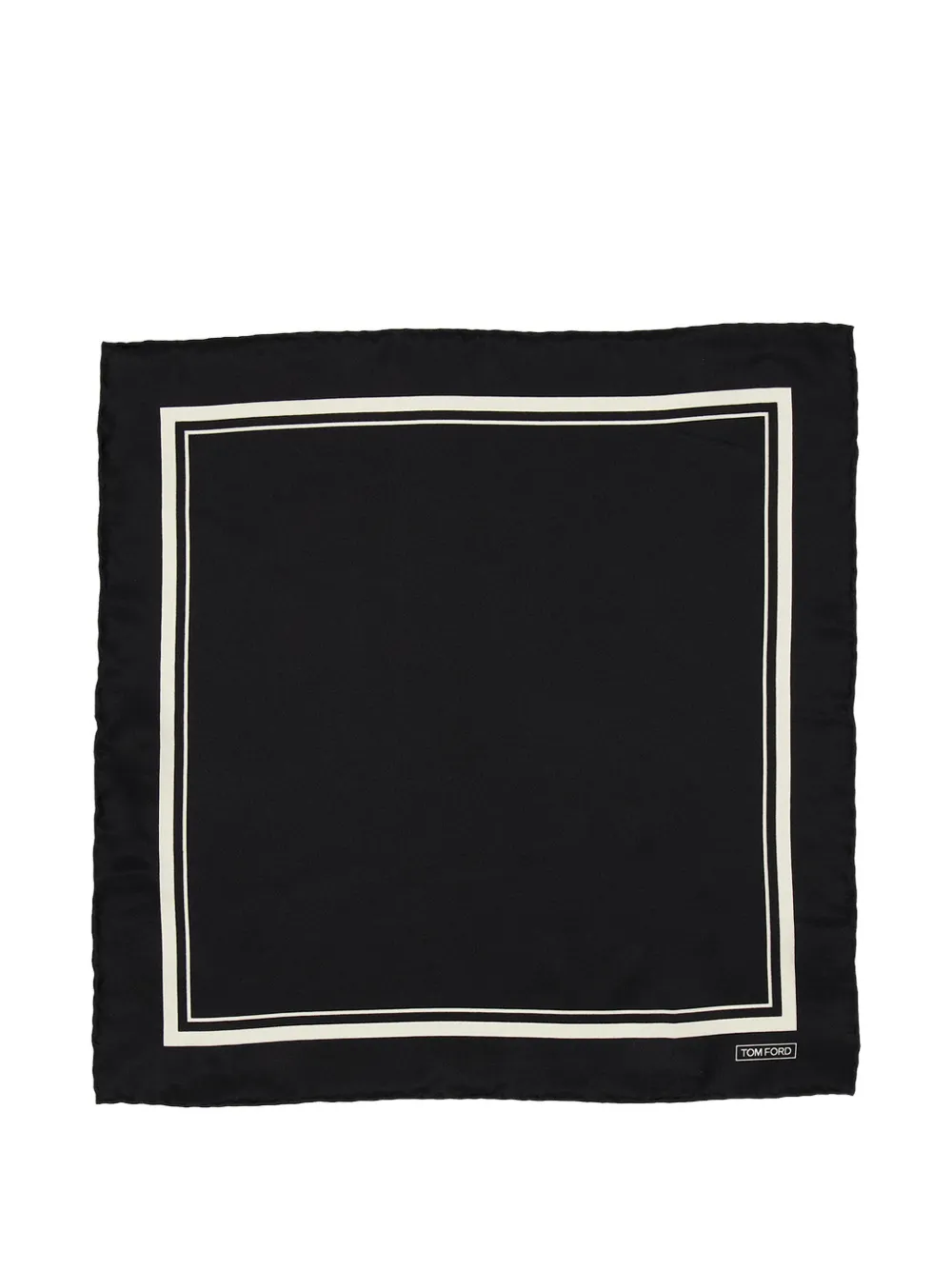 TOM FORD tonal-frame pocket square - Nero