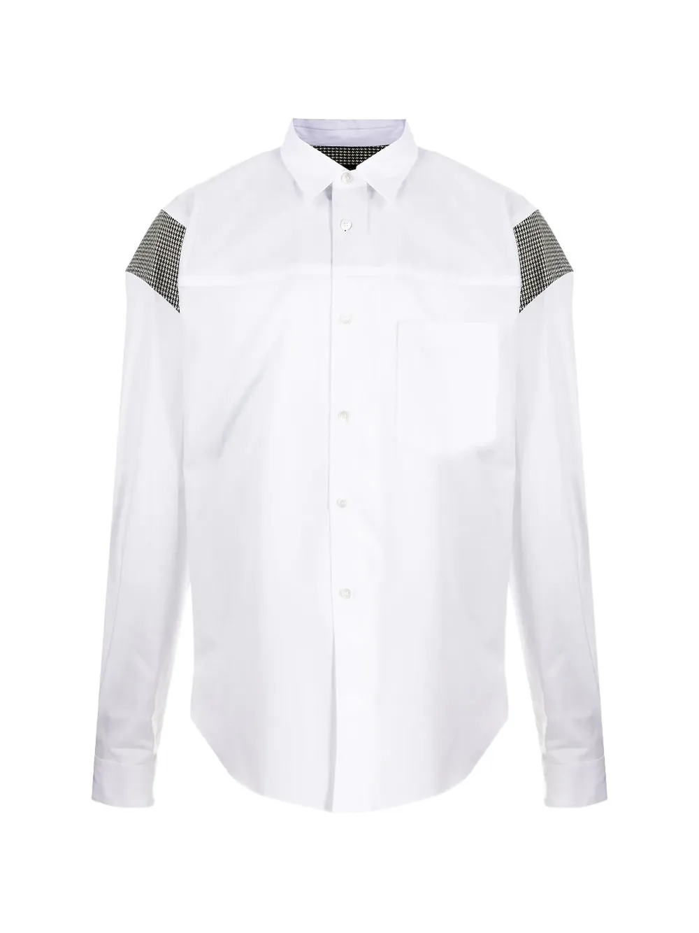 Comme des Garçons Homme Plus houndstooth-panel cut-out shirt - Bianco