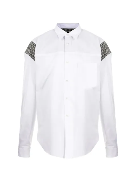 Comme des Garçons Homme Plus houndstooth-panel cut-out shirt