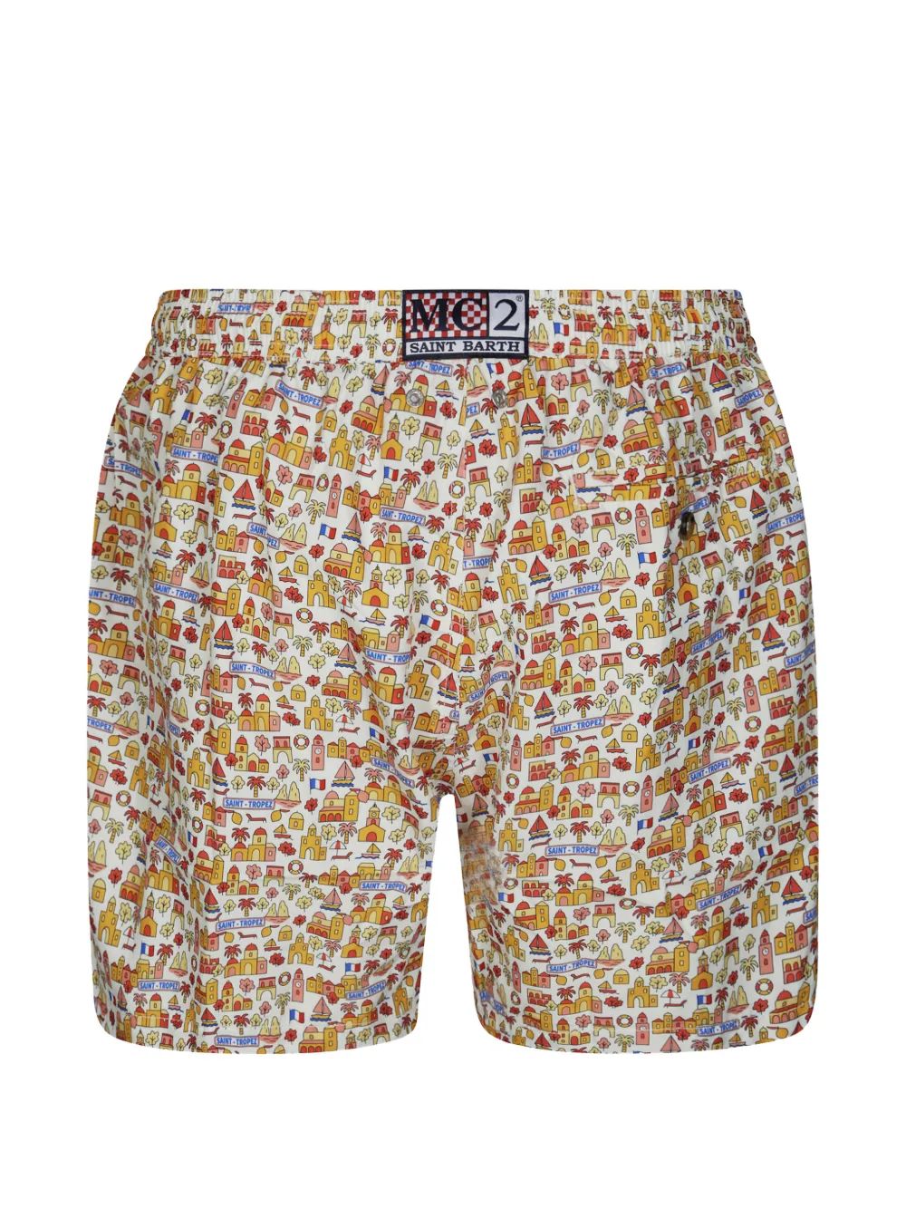 MC2 Saint Barth Zwembroek met trekkoord en Saint Tropez-print Wit