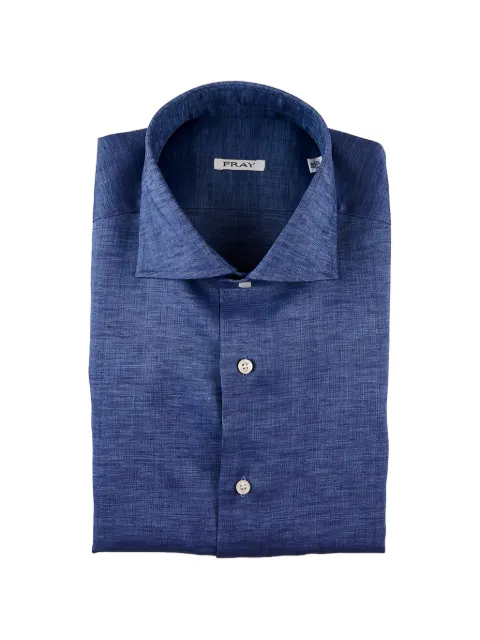 Fray camisa texturizada con cuello italiano