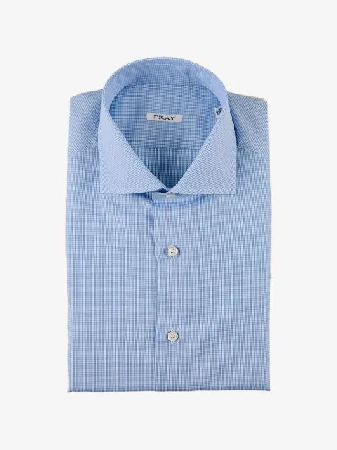 Fray check-pattern button-down shirt
