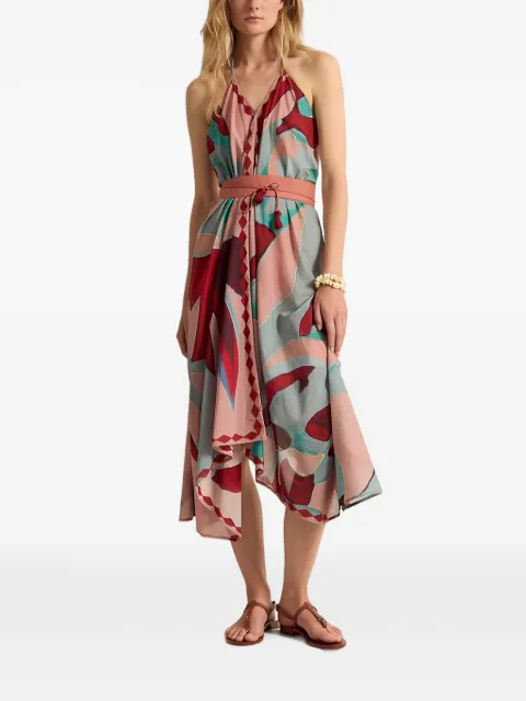 mare di latte Ivina abstract-print halterneck dress