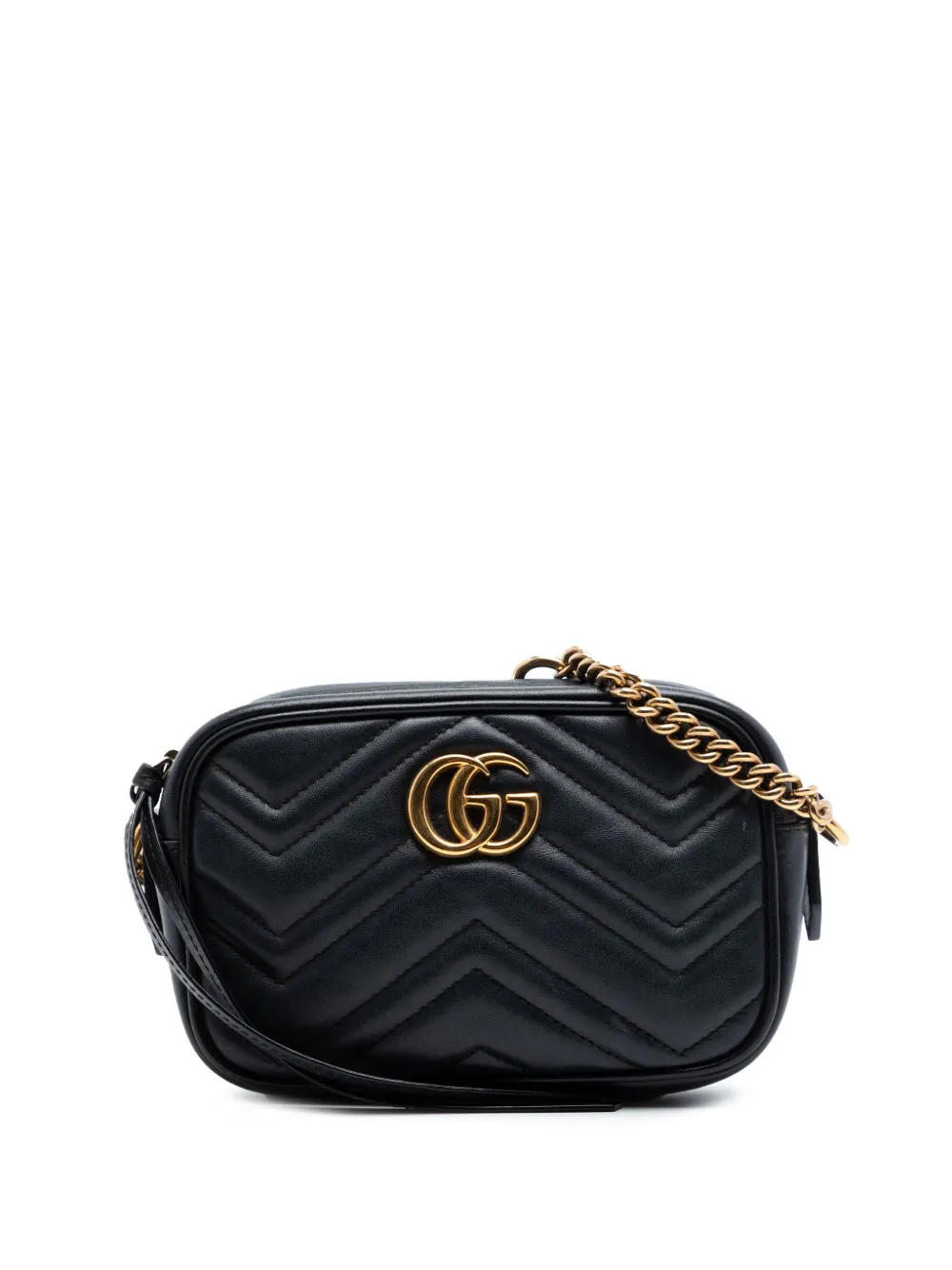Gucci Pre-Owned 2016-2026 Mini GG Marmont Matelasse Leather crossbody bag - Nero