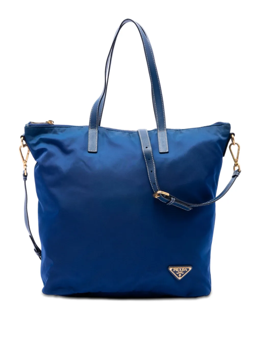 Prada Pre-Owned 2013-2026 Tessuto Zip Top Convertible Tote satchel - Blu