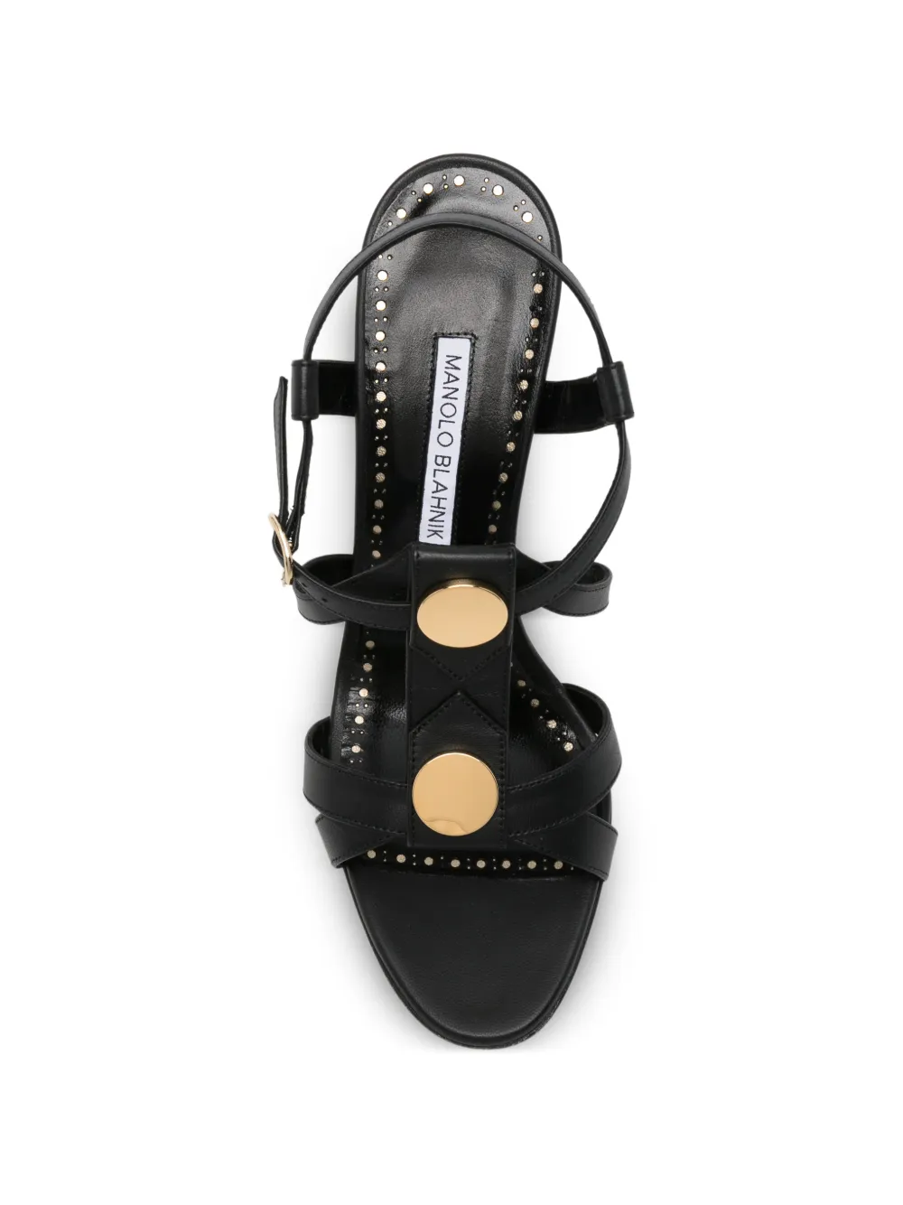 Manolo Blahnik Giza disc-embellished sandals Zwart