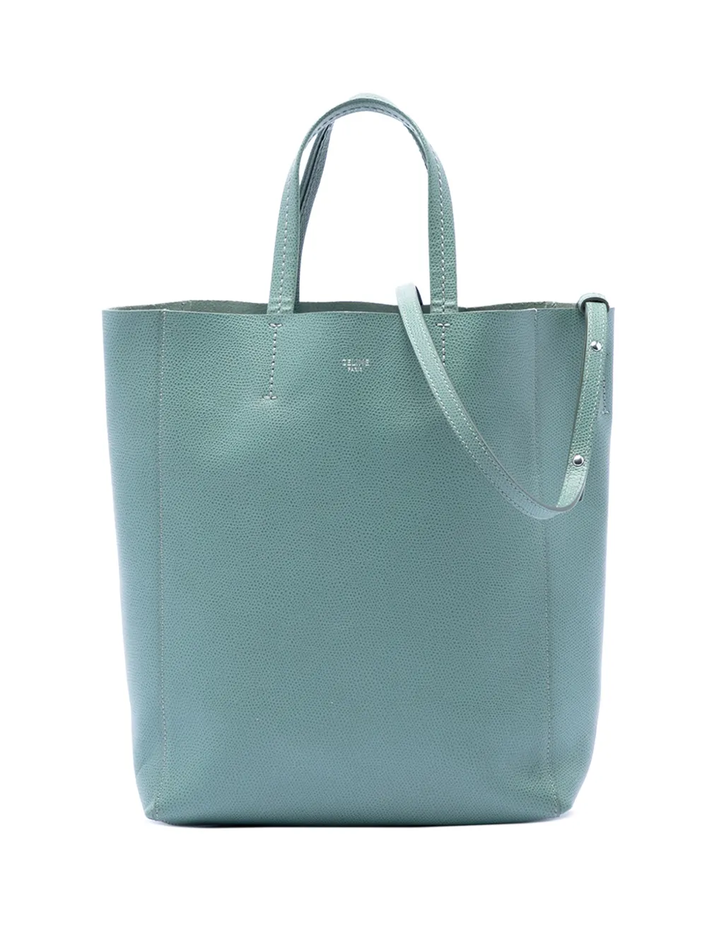 Celine Pre-Owned 2019 Small Grained Calfskin Vertical Cabas Tote satchel - Blu