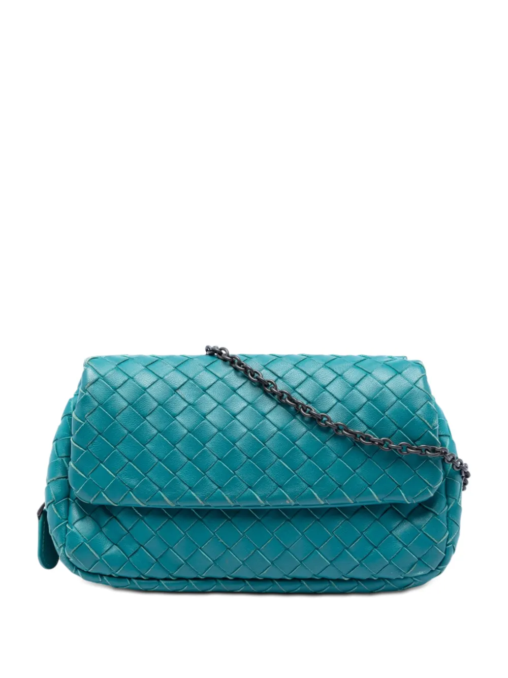 Bottega Veneta Pre-Owned 2012-2026 Mini Nappa Intrecciato Expandable Chain crossbody bag - Blu