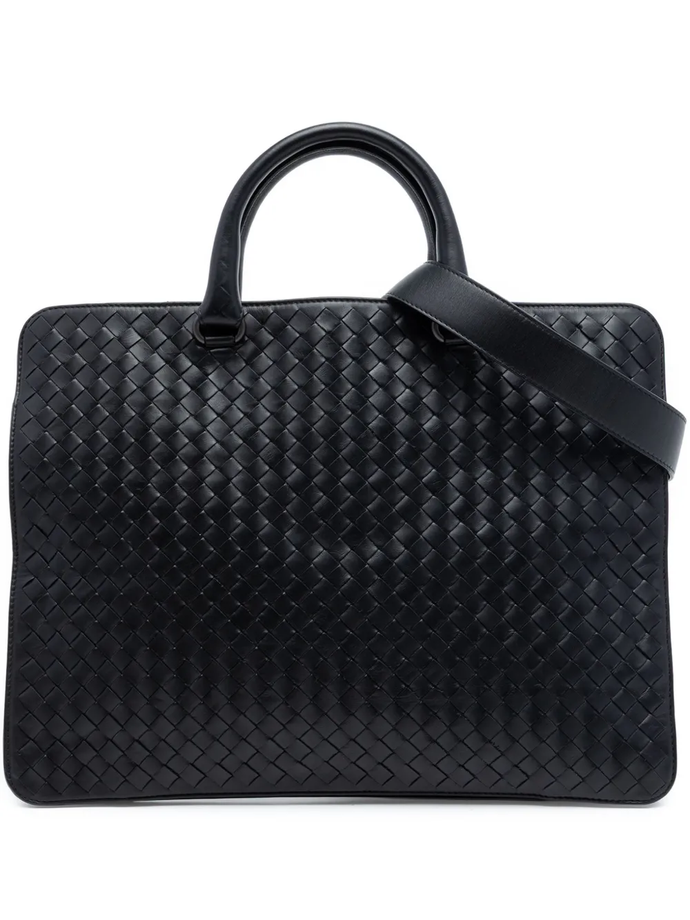 Bottega Veneta Pre-Owned sacoche en cuir Nappa Intrecciato (2012-2026) - Noir Bottega Veneta Pre-Owned sacoche en cuir Nappa Intrecciato (2012-2026) - Noir