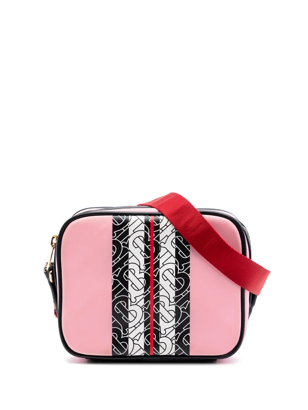 Burberry Pre-Owned 2018-2023 TB Monogram Nylon Stripe Kids Camera Bag crossbody bag - Pink