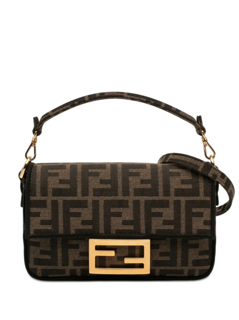 Fendi Pre-Owned 2010-2026 Mni Zucca Embroidered Canvas Baguette satchel - Marrone