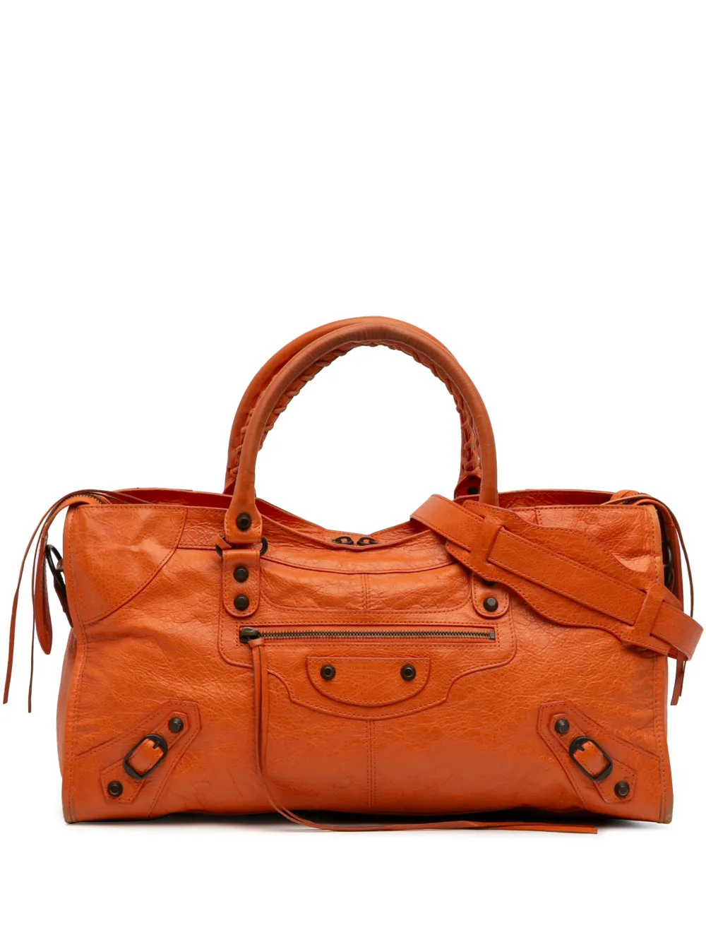 Balenciaga Pre-Owned 2013 Lambskin Motocross Classic Part Time satchel - Arancione