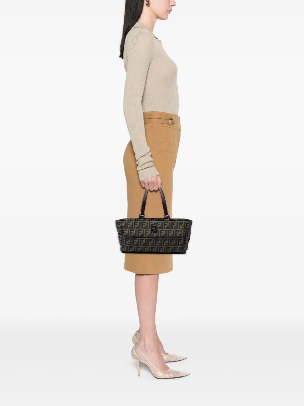 Fendi Pre-owned Bolso Shopper De Lona Con Monograma Zucca Siglo Xx - Marrón 