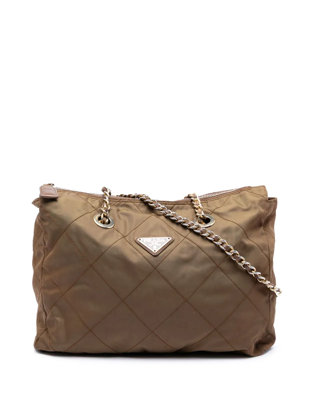 Prada Pre-Owned 2000-2013 Impuntu Tessuto Catena Chain tote bag - Marrone