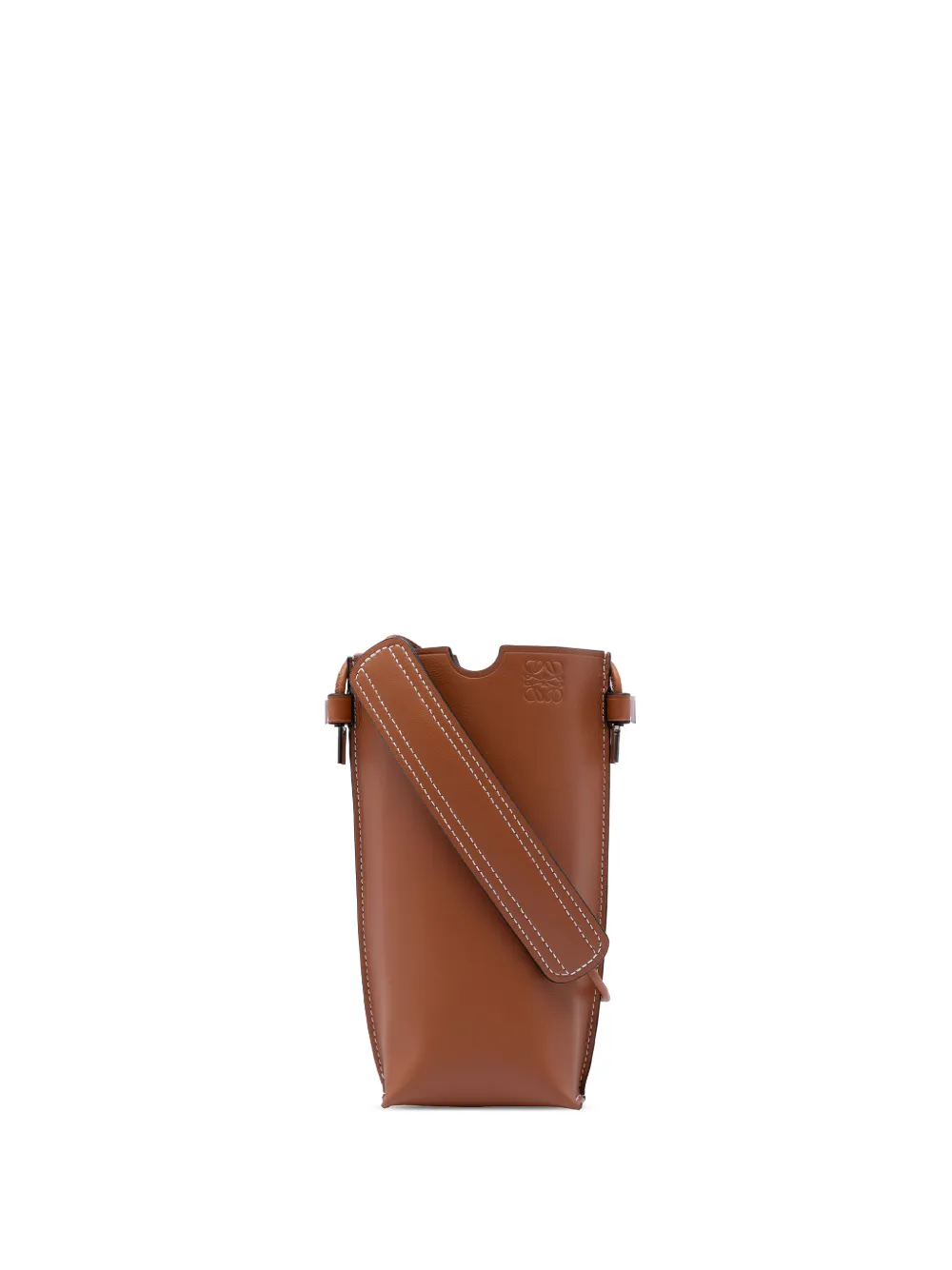 Loewe Pre-Owned 2024 Smooth Calfskin Anagram Phone Pouch crossbody bag - Brown