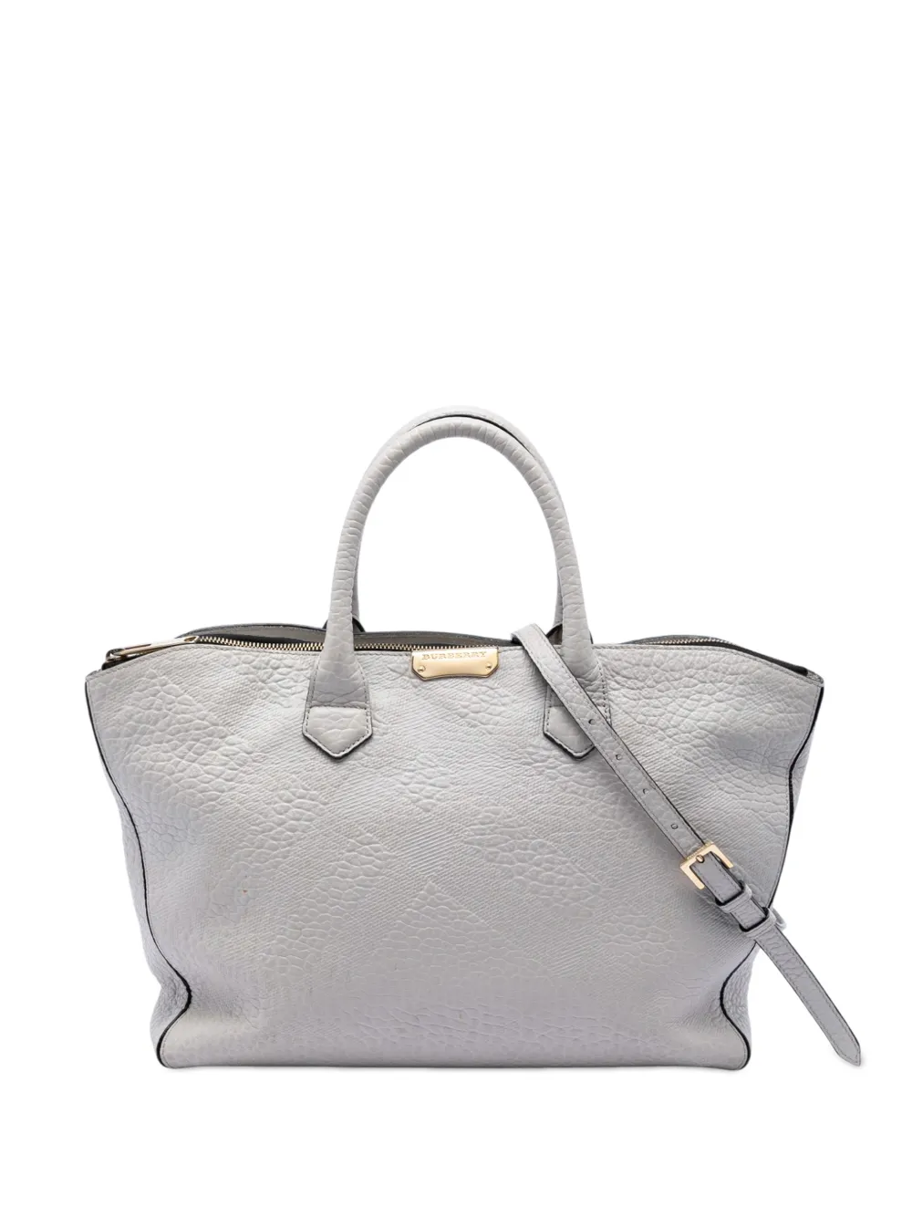 Burberry Pre-Owned 2000-2017 Embossed Leather Dewsbury satchel - Grey
