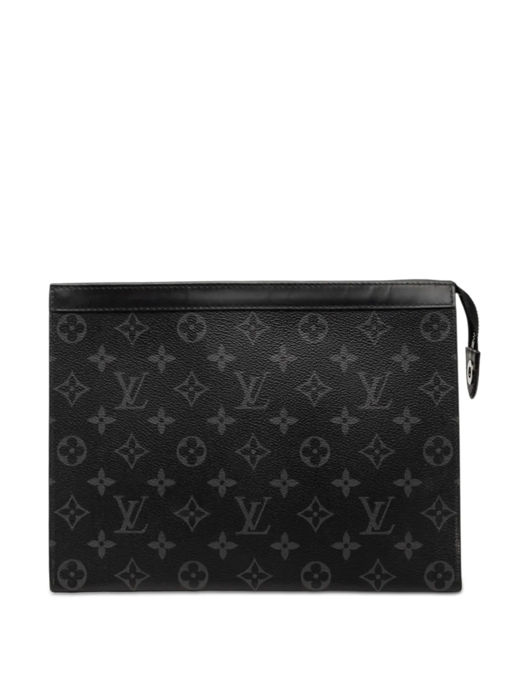 Pre-owned Louis Vuitton 2021-2026 Monogram Eclipse Pochette Voyage Mm Clutch Bag In Black